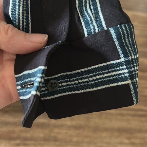 Alc silk plaid long sleeve button up blouse xs - Picture 5 of 12